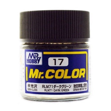 Mr Hobby (Gunze) C017 Mr Color Semi Gloss RLM71 Dark Green Lacquer Paint 10ml